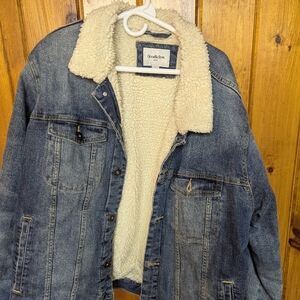 Shearling Lined Denim Jean Jacket